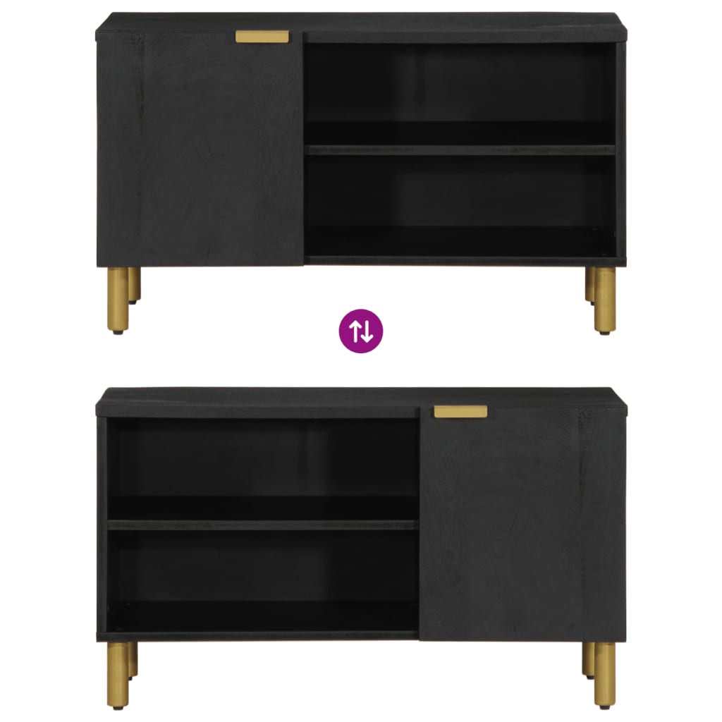 Mobile Porta TV Nero 80x33x46 cm in Legno Multistrato