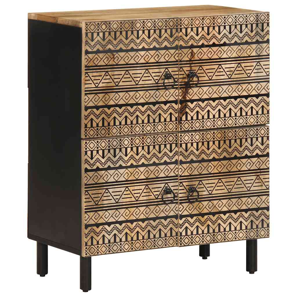 Credenza 60x33,5x75 cm in Legno Massello di Mango Grezzo