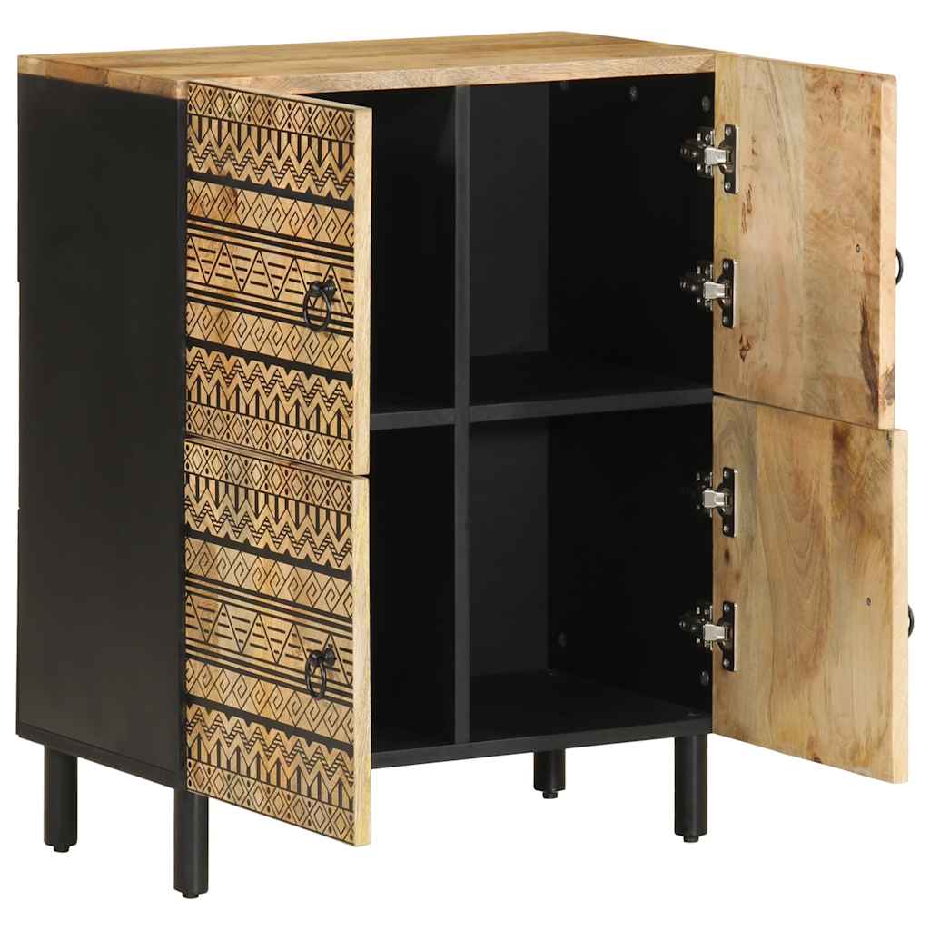 Credenza 60x33,5x75 cm in Legno Massello di Mango Grezzo