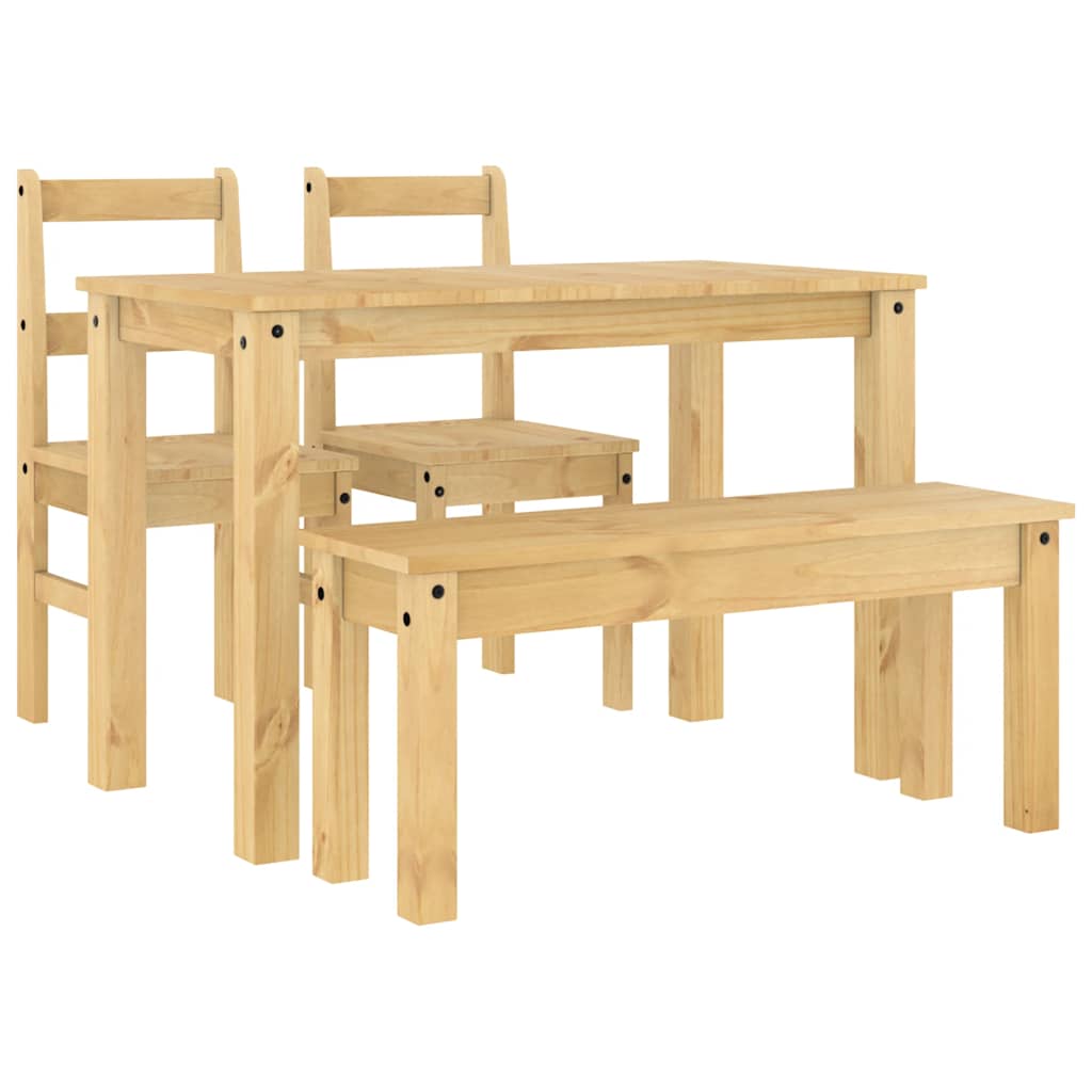 Set da Pranzo 4 pz Panama in Legno Massello di Pino - homemem39