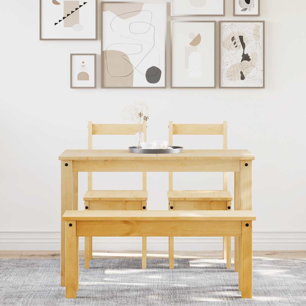 Set da Pranzo 4 pz Panama in Legno Massello di Pino - homemem39