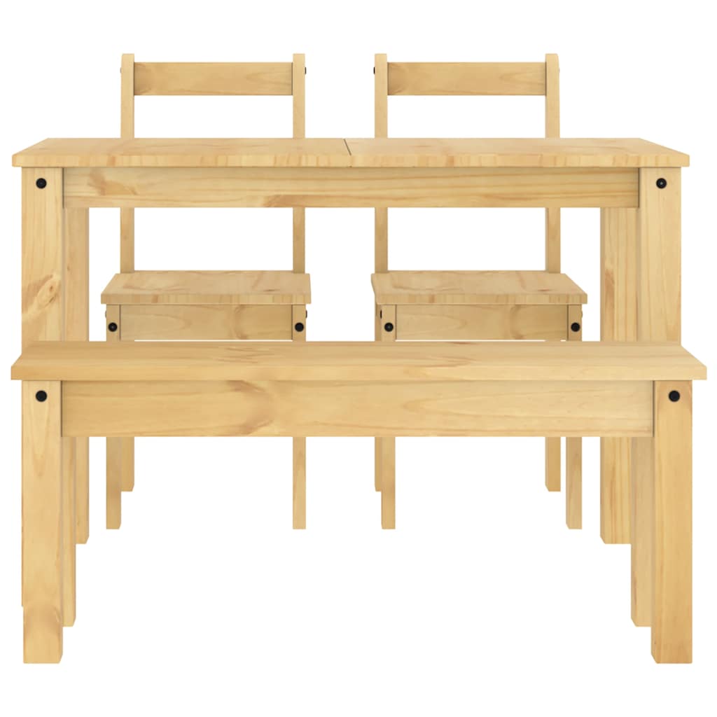 Set da Pranzo 4 pz Panama in Legno Massello di Pino - homemem39