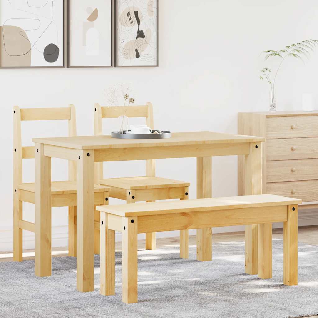 Set da Pranzo 4 pz Panama in Legno Massello di Pino - homemem39