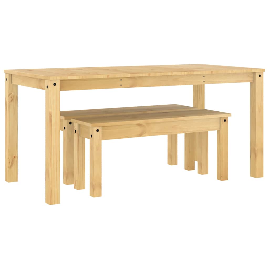 Set da Pranzo 3 pz Panama in Legno Massello di Pino - homemem39