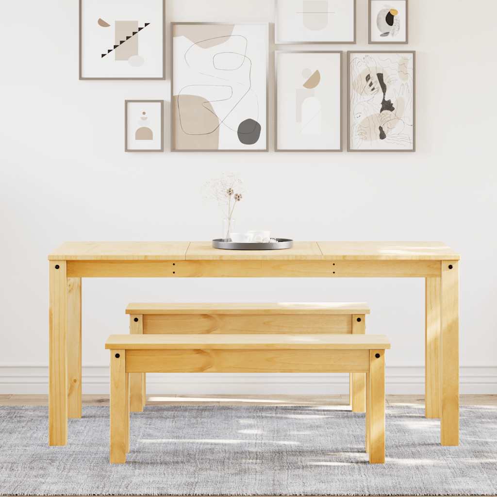 Set da Pranzo 3 pz Panama in Legno Massello di Pino - homemem39