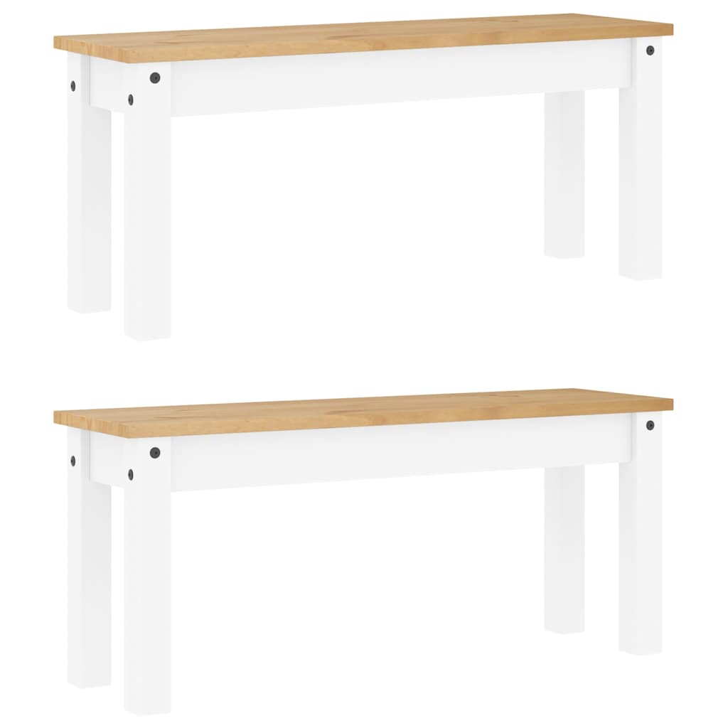 Set da Pranzo 3 pz Panama Bianco in Legno Massello di Pino - homemem39