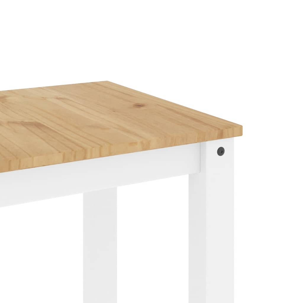 Set da Pranzo 3 pz Panama Bianco in Legno Massello di Pino - homemem39