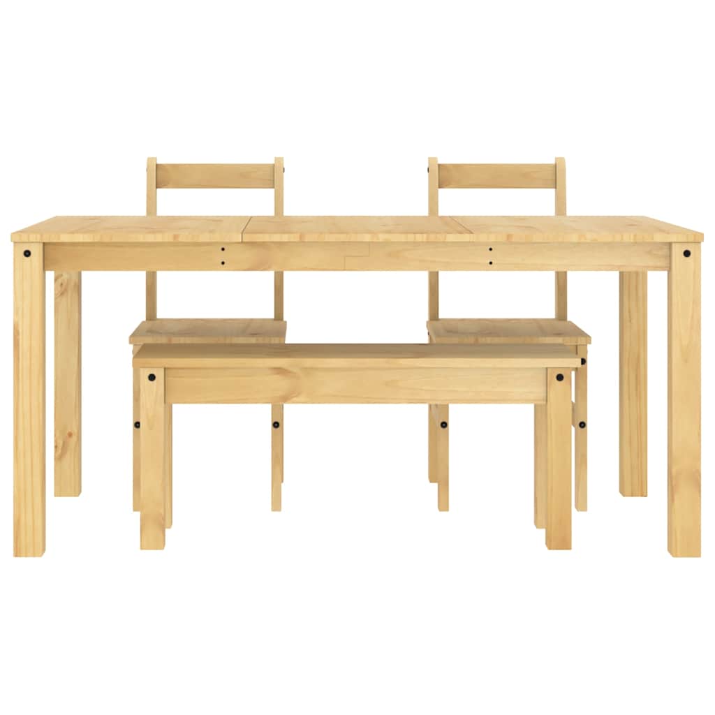 Set da Pranzo 4 pz Panama in Legno Massello di Pino - homemem39
