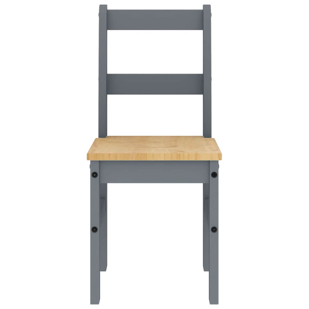 Set da Pranzo 5 pz Panama Grigio in Legno Massello di Pino - homemem39