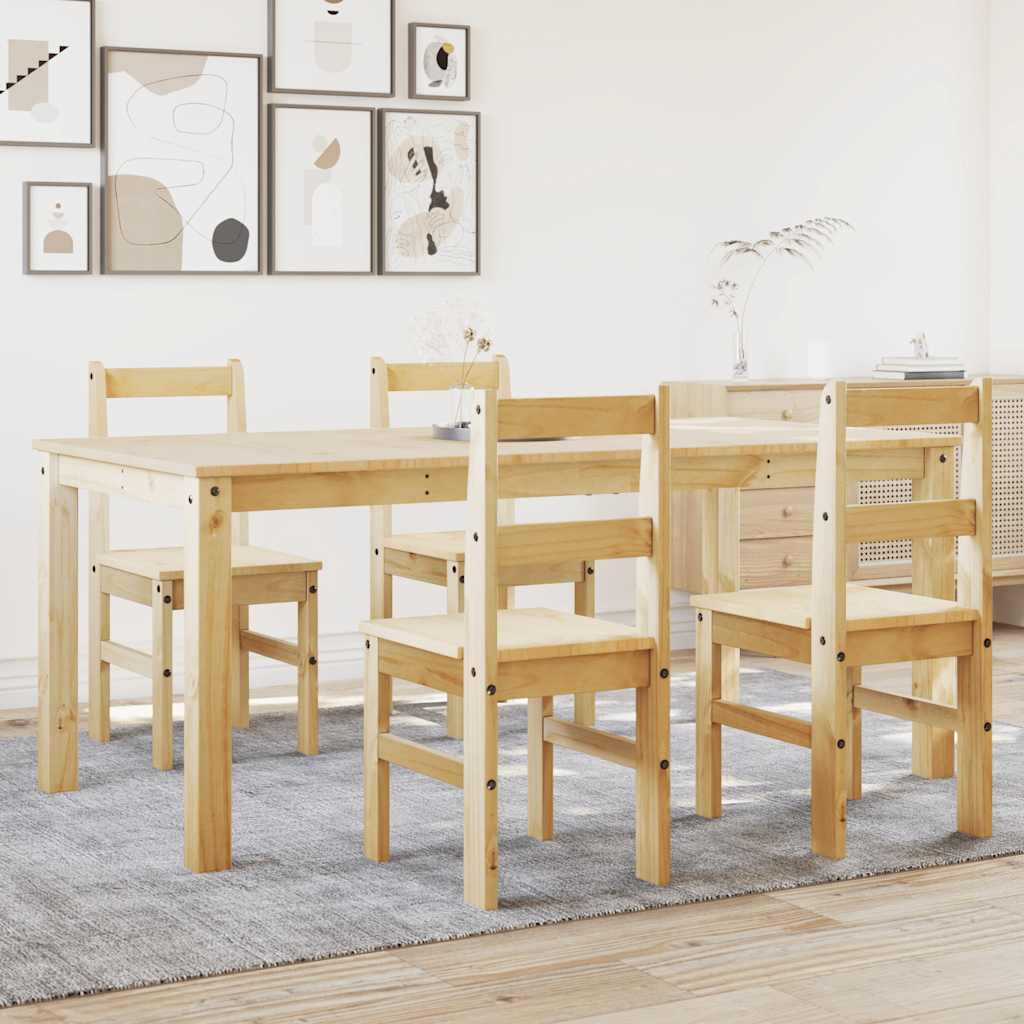 Set da Pranzo 5 pz Panama in Legno Massello di Pino - homemem39