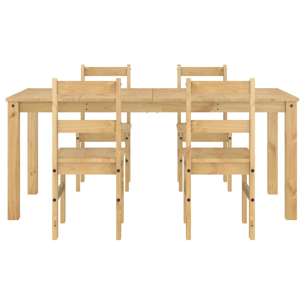 Set da Pranzo 5 pz Panama in Legno Massello di Pino - homemem39