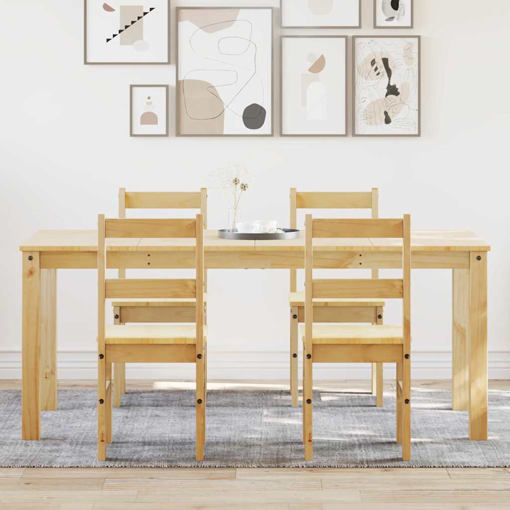 Set da Pranzo 5 pz Panama in Legno Massello di Pino - homemem39