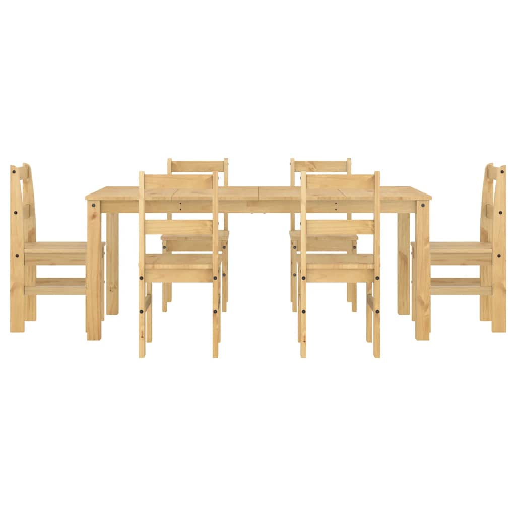 Set da Pranzo 7 pz Panama in Legno Massello di Pino - homemem39