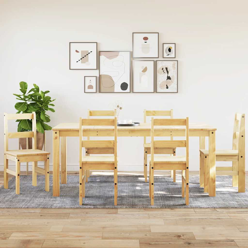 Set da Pranzo 7 pz Panama in Legno Massello di Pino - homemem39