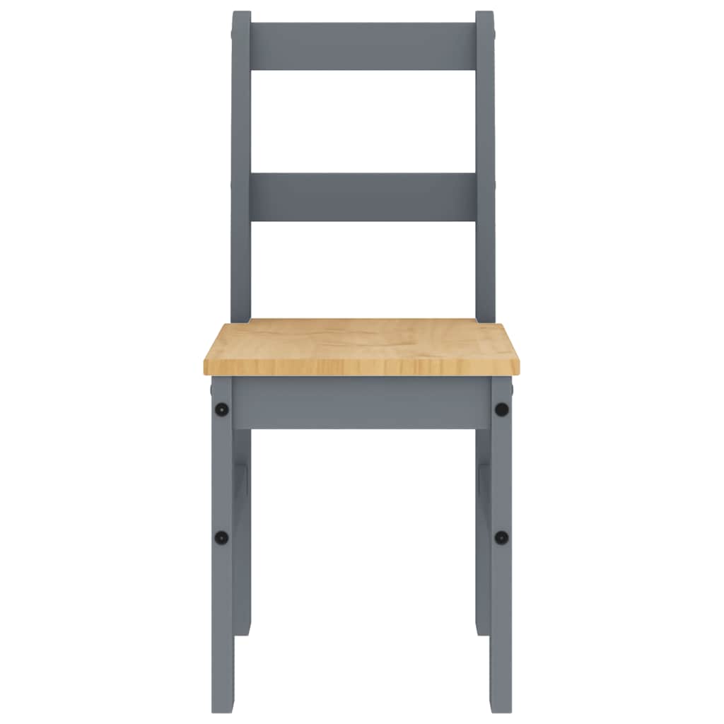 Set da Pranzo 7 pz Panama Grigio in Legno Massello di Pino - homemem39