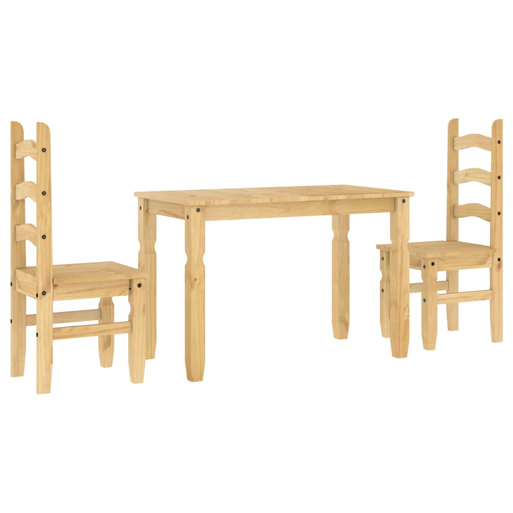 Set da Pranzo 3 pz Panama in Legno Massello di Pino - homemem39