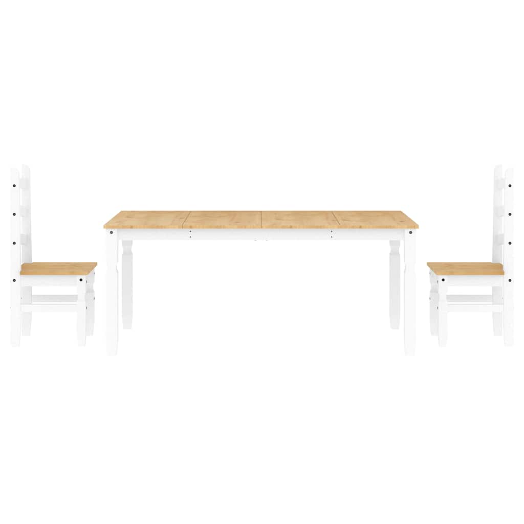 Set da Pranzo 3 pz Panama Bianco in Legno Massello di Pino - homemem39
