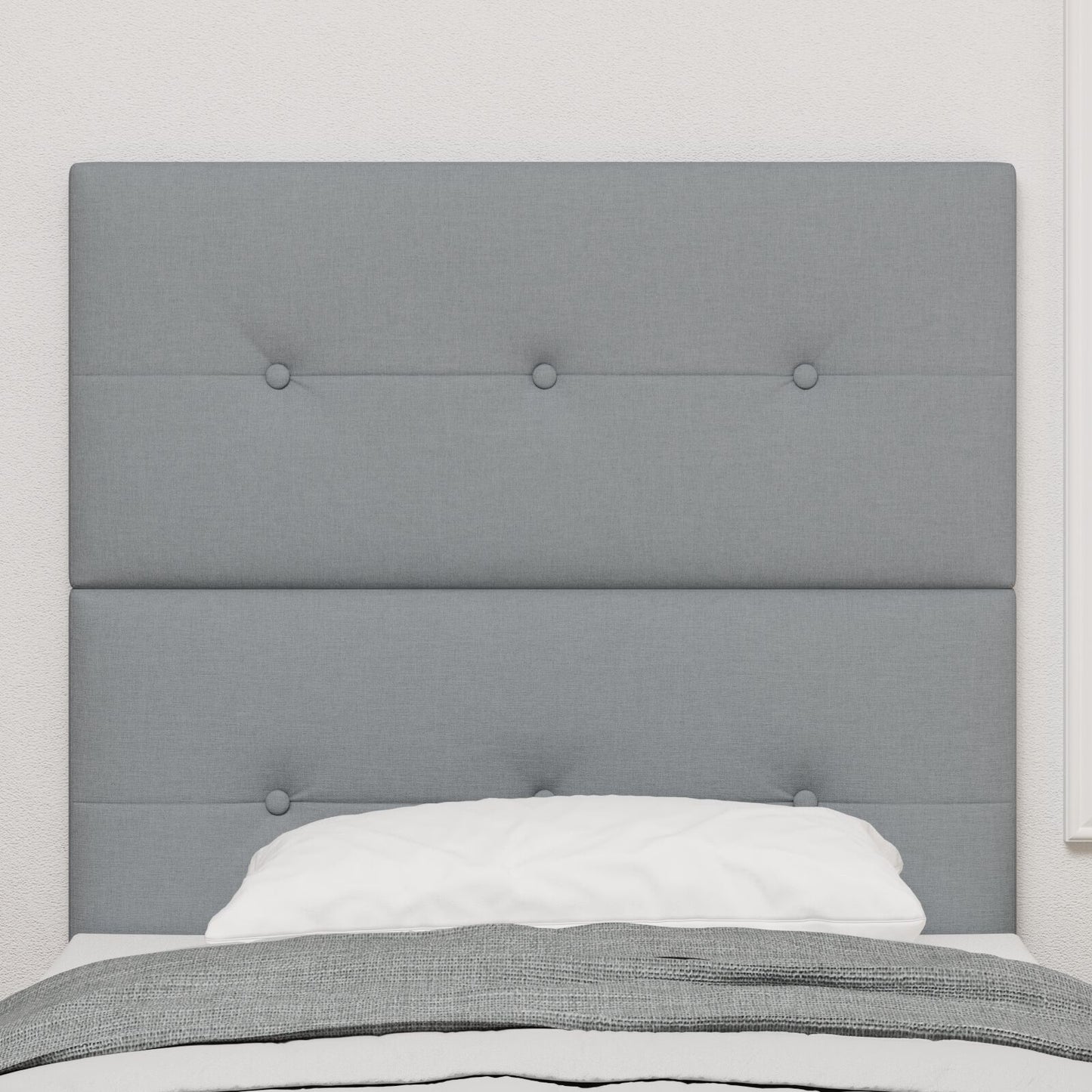 testiera imbottita vidaXL grigia chiara 90 cm in tessuto