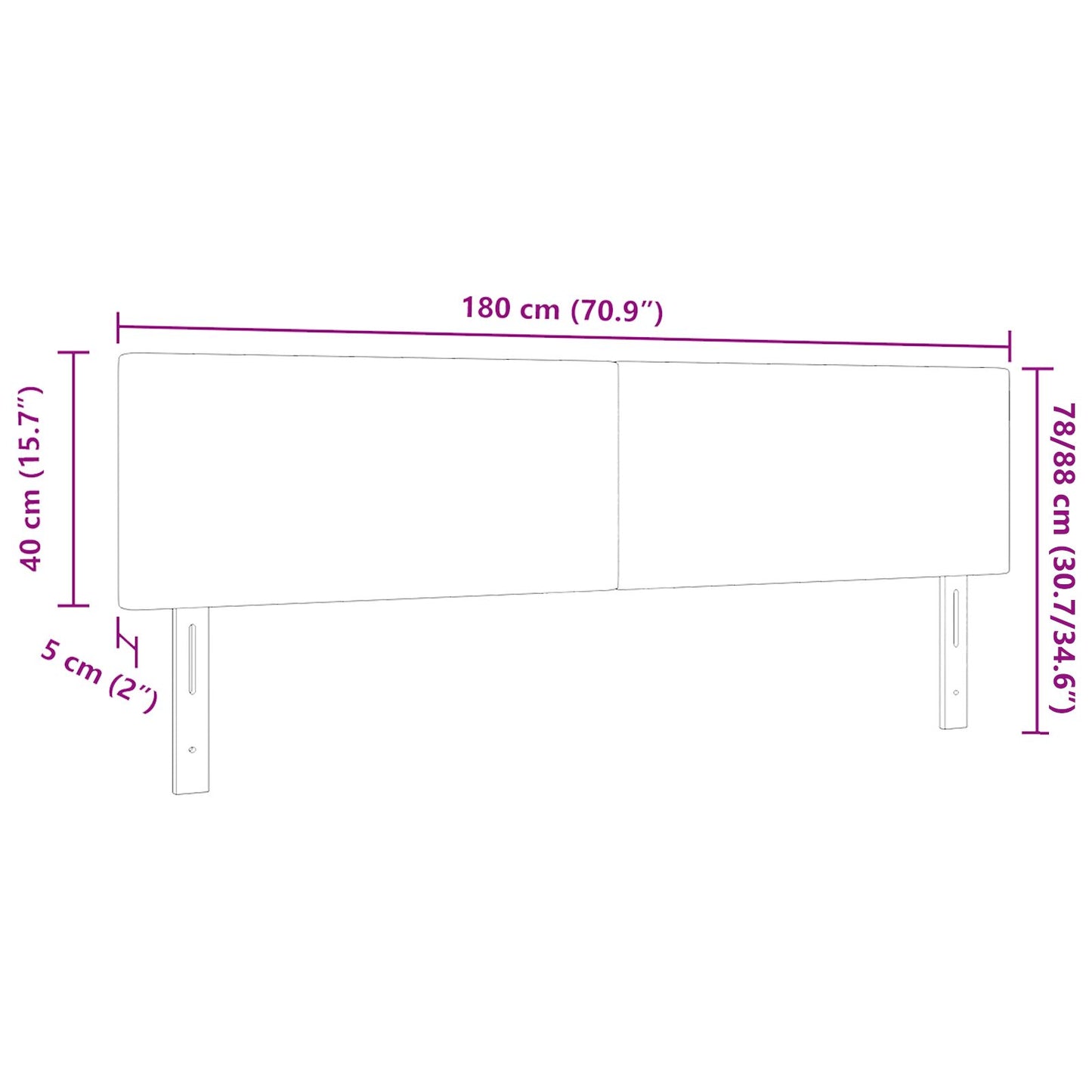 Testata LED Semplice Grigia Chiara da 90 cm in Tessuto di Corduroy