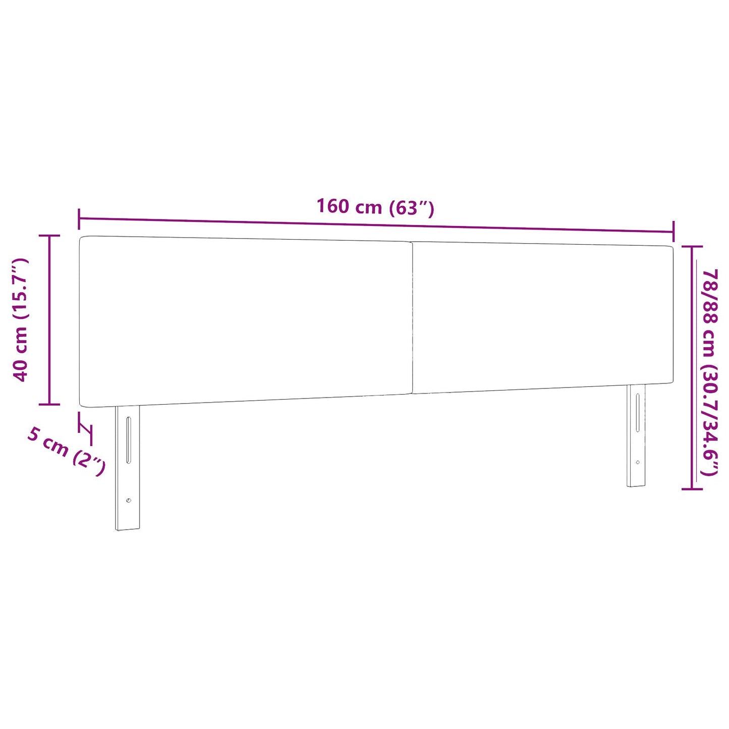 Testiera LED Design Semplice Grigio Scuro 80 cm Tessuto Corduroy di vidaXL