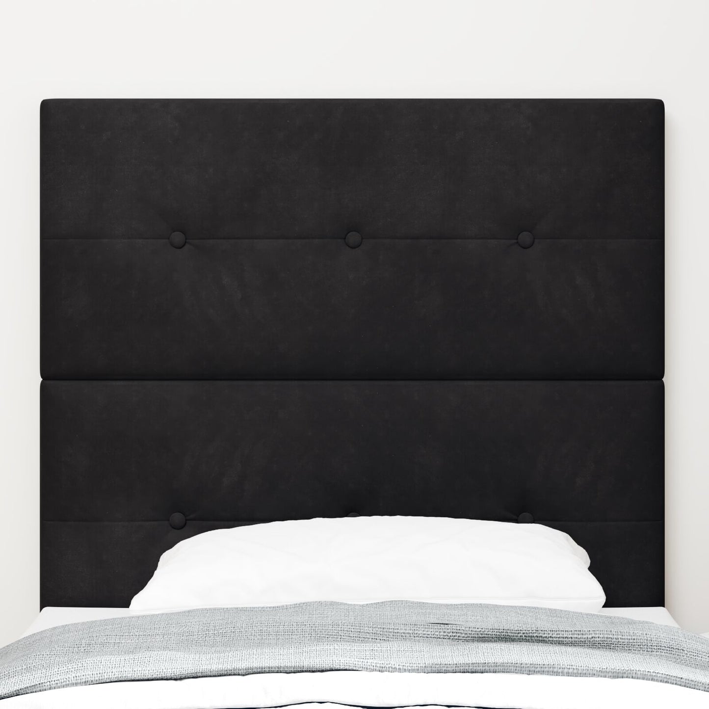 Testiera vidaXL con bottoni trapuntati nera 80 cm in velluto