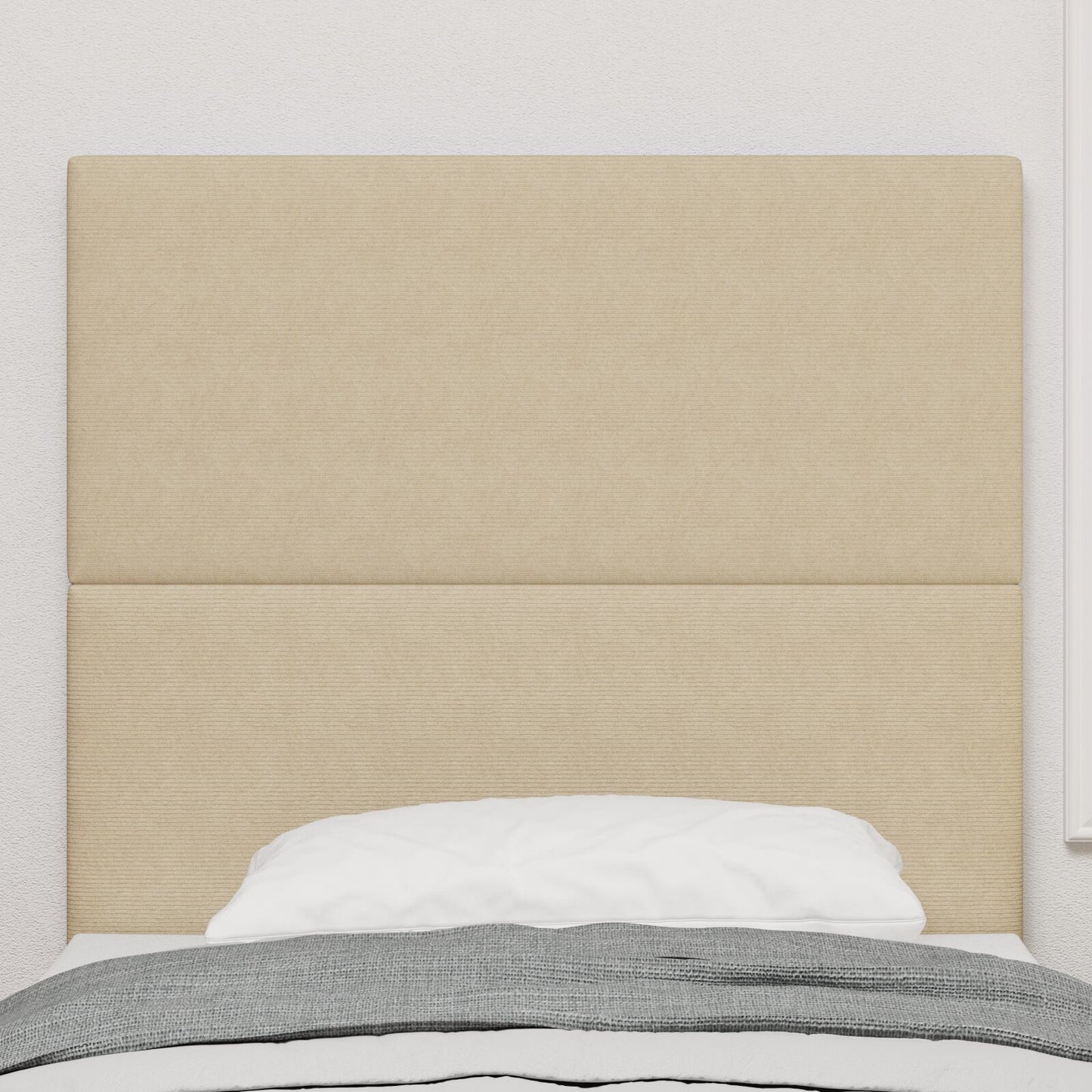 Testiera vidaXL Design Semplice Verde Chiaro Grigio 100 cm Tessuto Corduroy