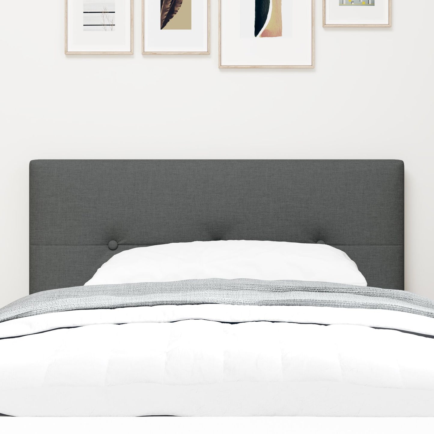 Testata LED vidaXL Con bottoni Grigia Scura 100 cm Tessuto