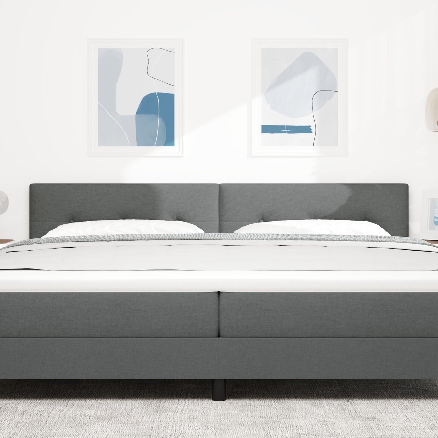 Testata LED vidaXL Button Tufted Grigio scuro 100 cm Tessuto