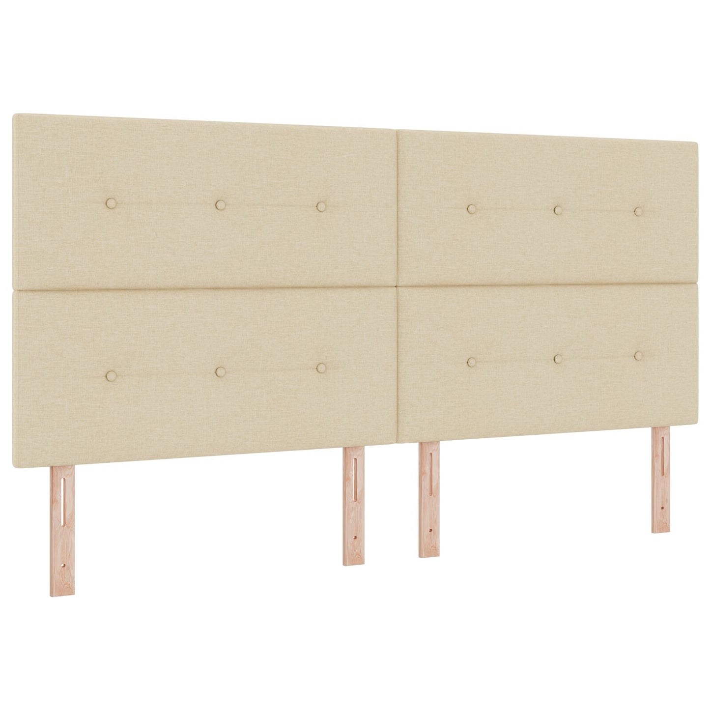 Testiera vidaXL Button Tufted Panna 200 cm Tessuto