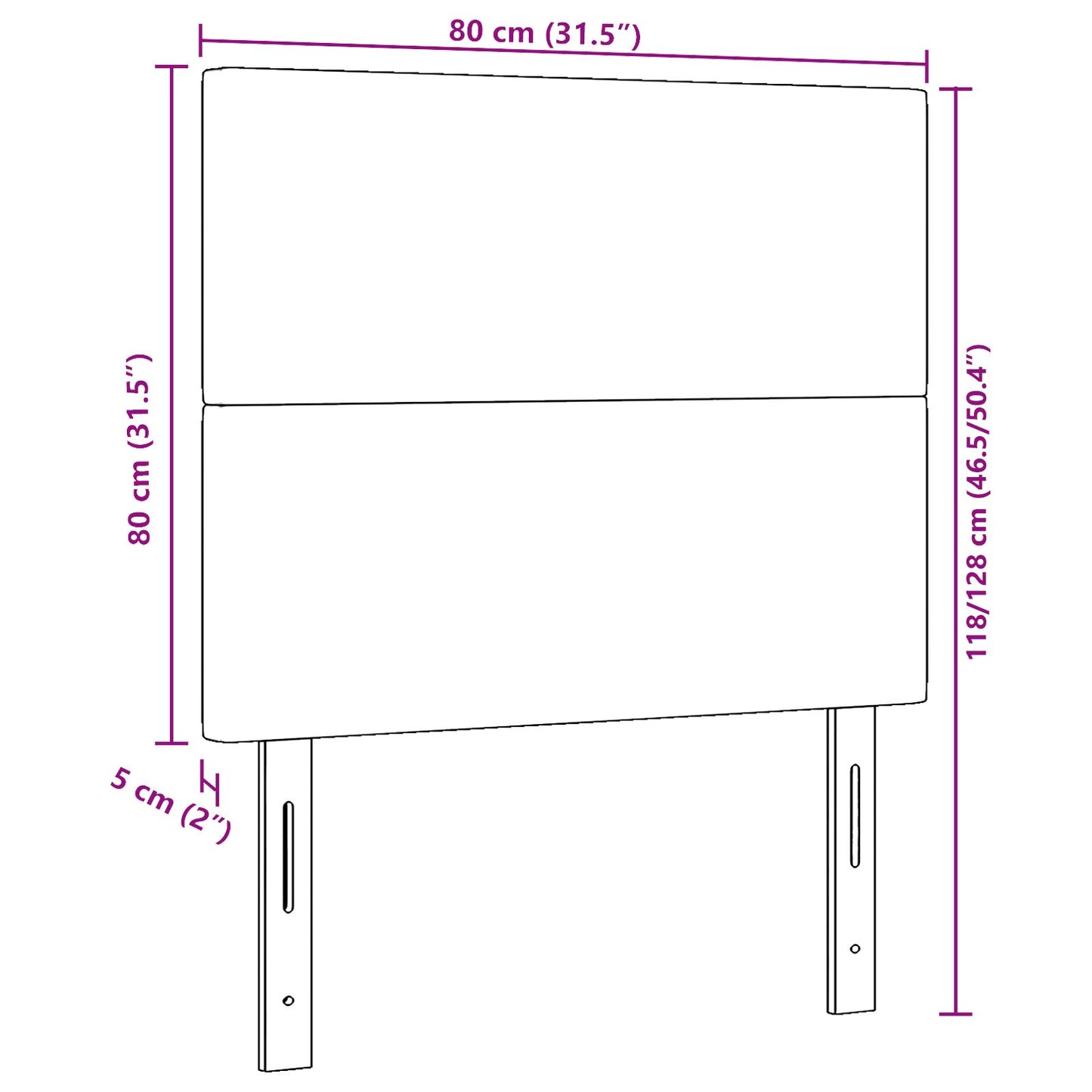 Testata LED vidaXL Crema 80 cm in tessuto corduroy