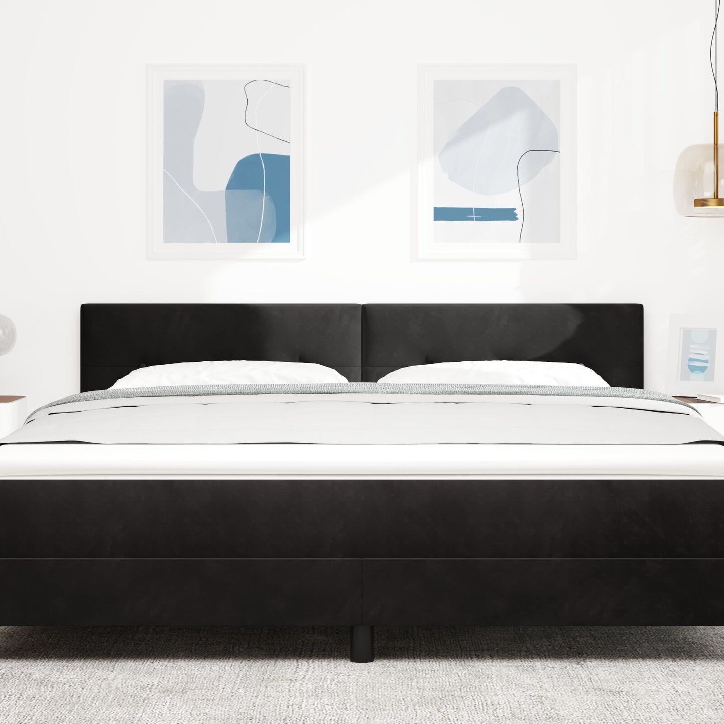 Testiera LED vidaXL con bottoni trapuntati nera 90 cm in velluto