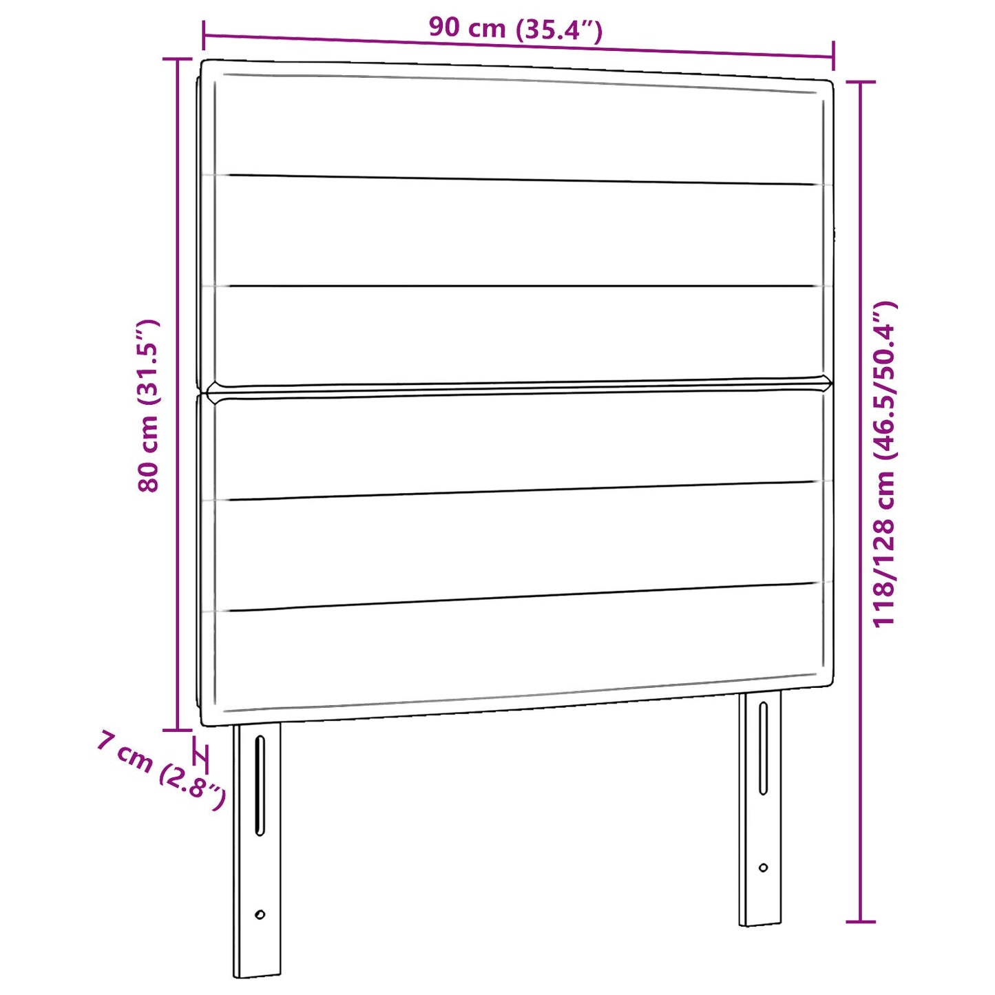 Testiera vidaXL Grigio chiaro Tessuto 90 cm Rivestimenti decorativi