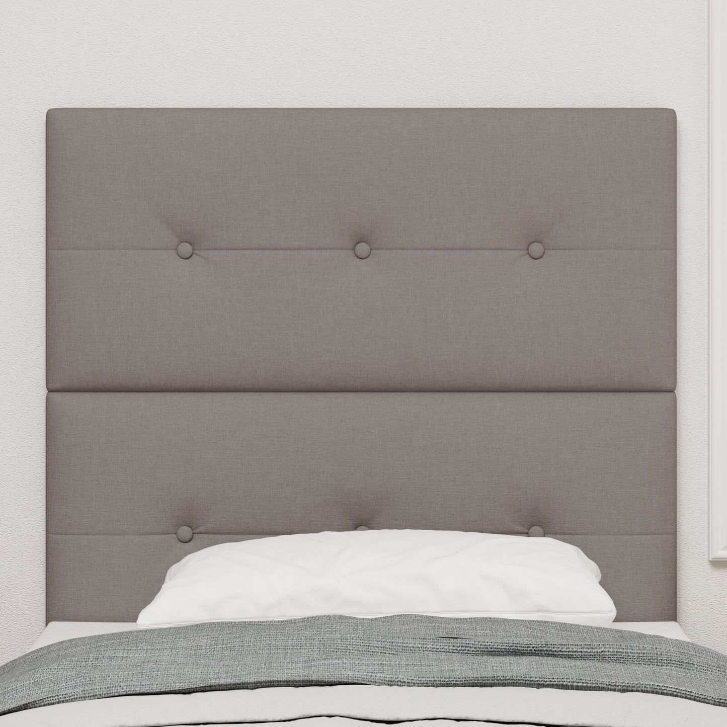 Testiera vidaXL Imbottita con Bottoni Tortora 90 cm in Tessuto
