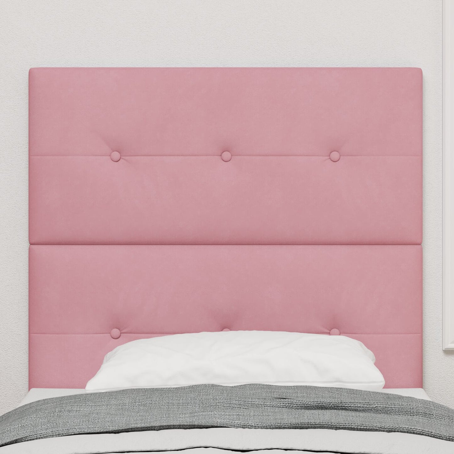 Testiera vidaXL imbottita a bottoni Rosa 90 cm in Velluto