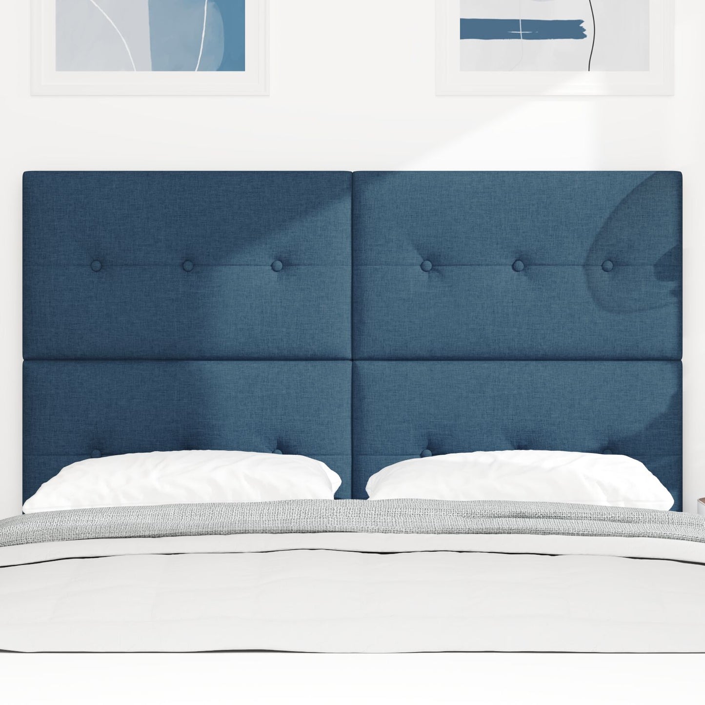 Testiera vidaXL Button Tufted Blu 160 cm Tessuto
