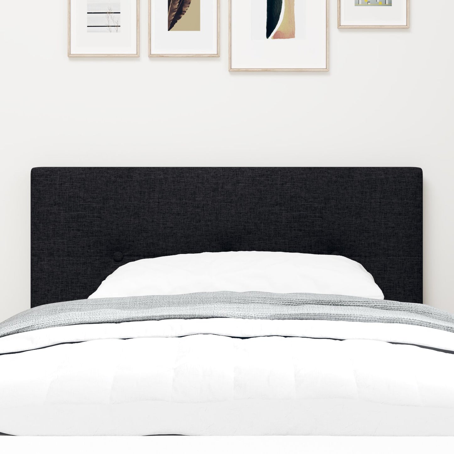 Testata LED vidaXL con bottoni imbottiti nera 90 cm in tessuto