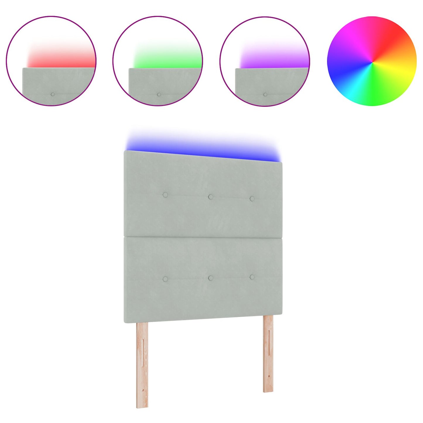 Luce per Testata LED Grigia 100 cm in Velluto