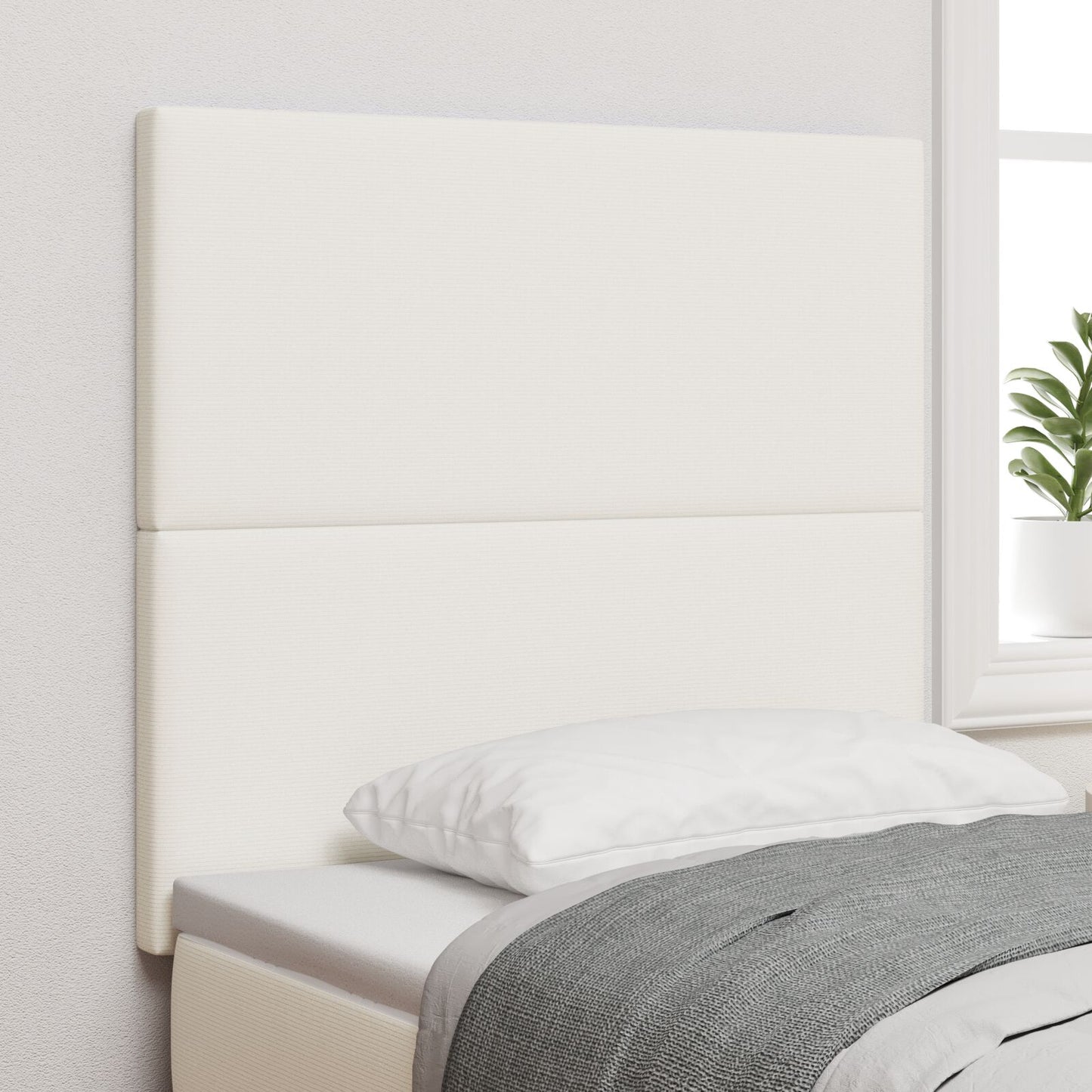 Testata LED vidaXL Crema 80 cm in tessuto corduroy