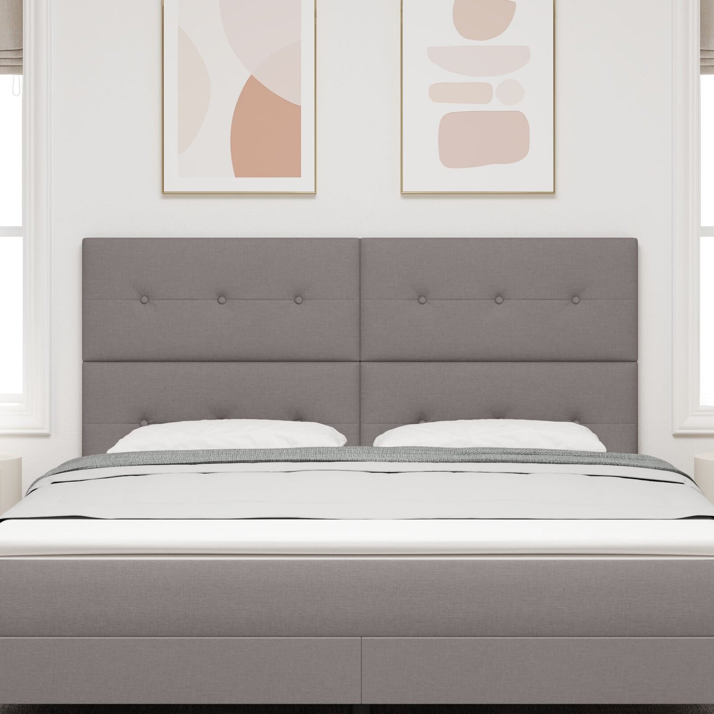 Testiera vidaXL Button Tufted Tortora 180 cm Tessuto
