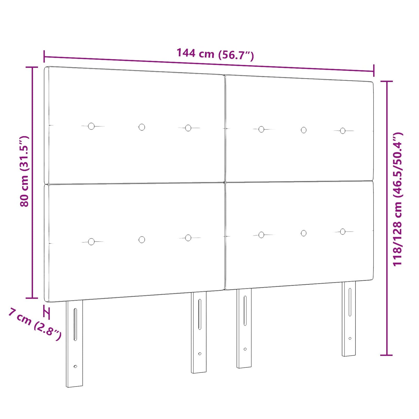 Testiera vidaXL Capitonnè Grigio Chiaro 140 cm Velluto