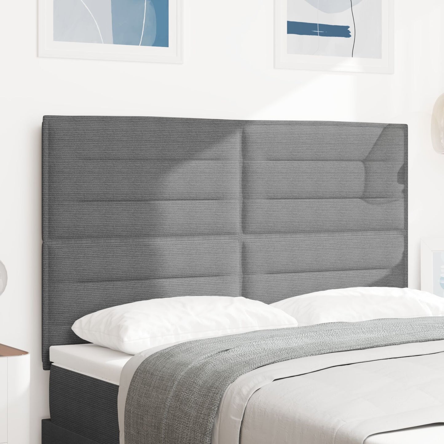 Testiera Design Semplice Grigio Chiaro 160 cm Tessuto Corduroy