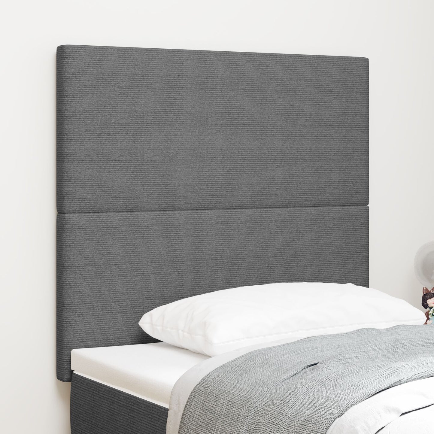 Testiera vidaXL Design Semplice Grigio Chiaro 90 cm Tessuto Corduroy