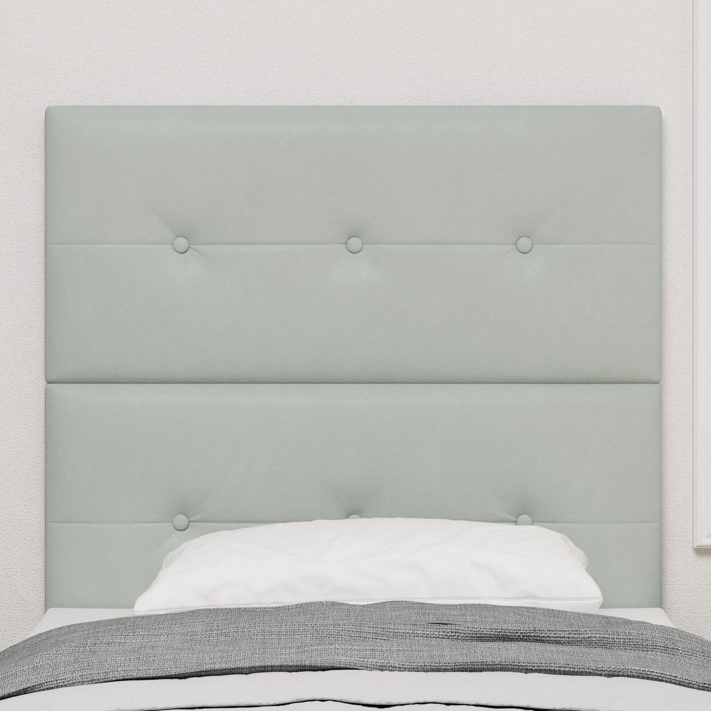 Testiera vidaXL Con bottoni trapuntati Grigio chiaro 90 cm Velluto