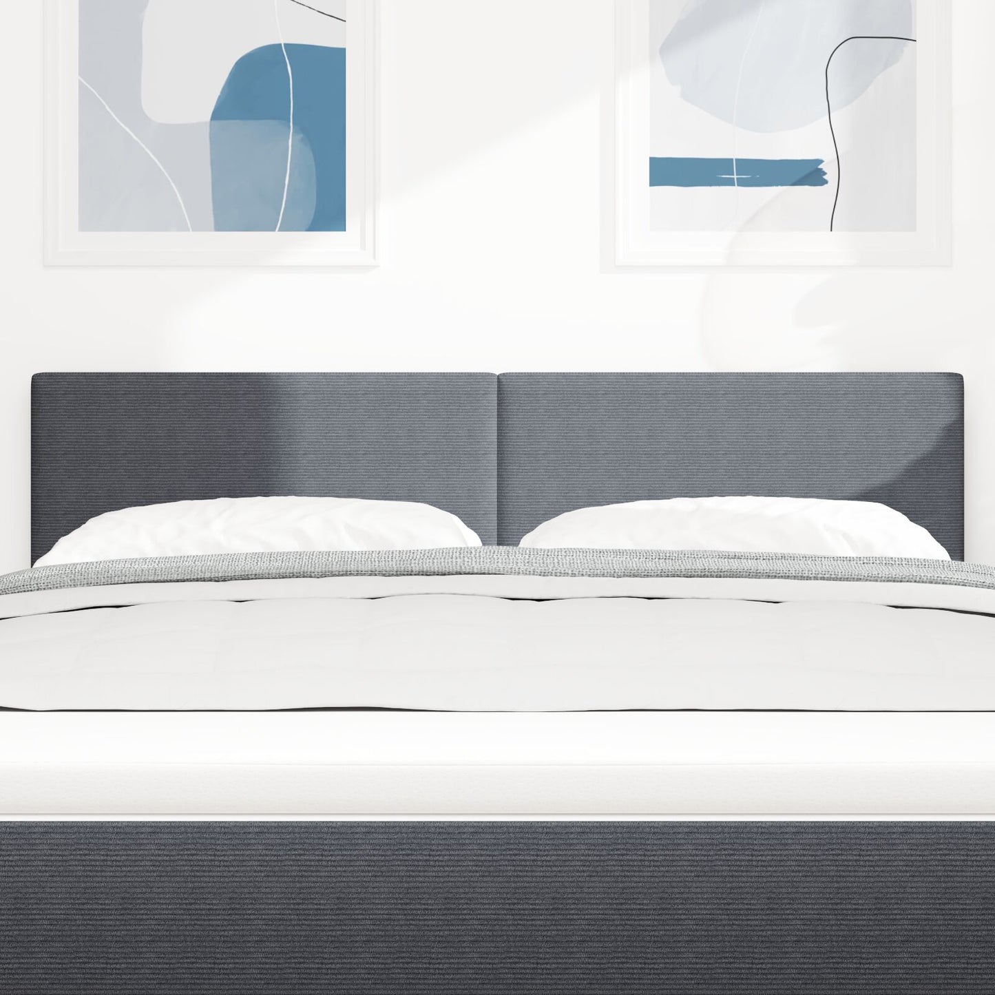 Testiera LED Design Semplice Grigio Scuro 80 cm Tessuto Corduroy di vidaXL