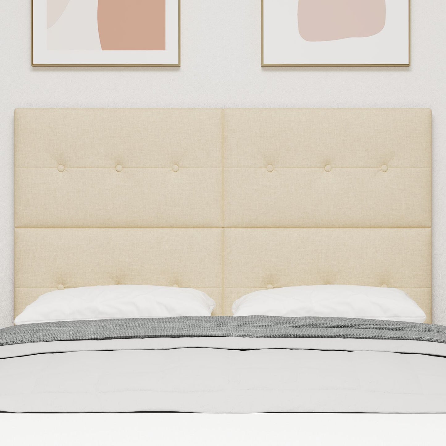 testiera vidaXL imbottita crema 140 cm in tessuto