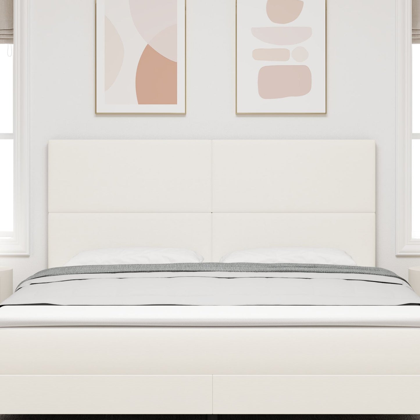 Testiera vidaXL Design Semplice Crema 180 cm Tessuto Corduroy