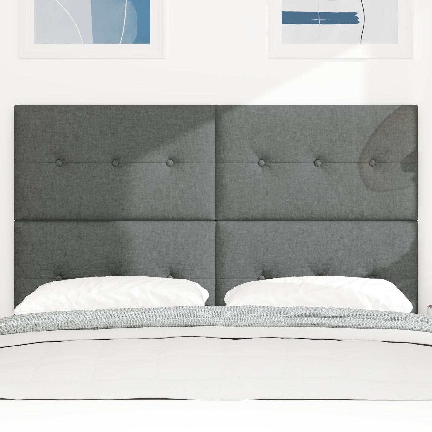 testiera vidaXL tufted con bottoni grigia scura 160 cm in tessuto