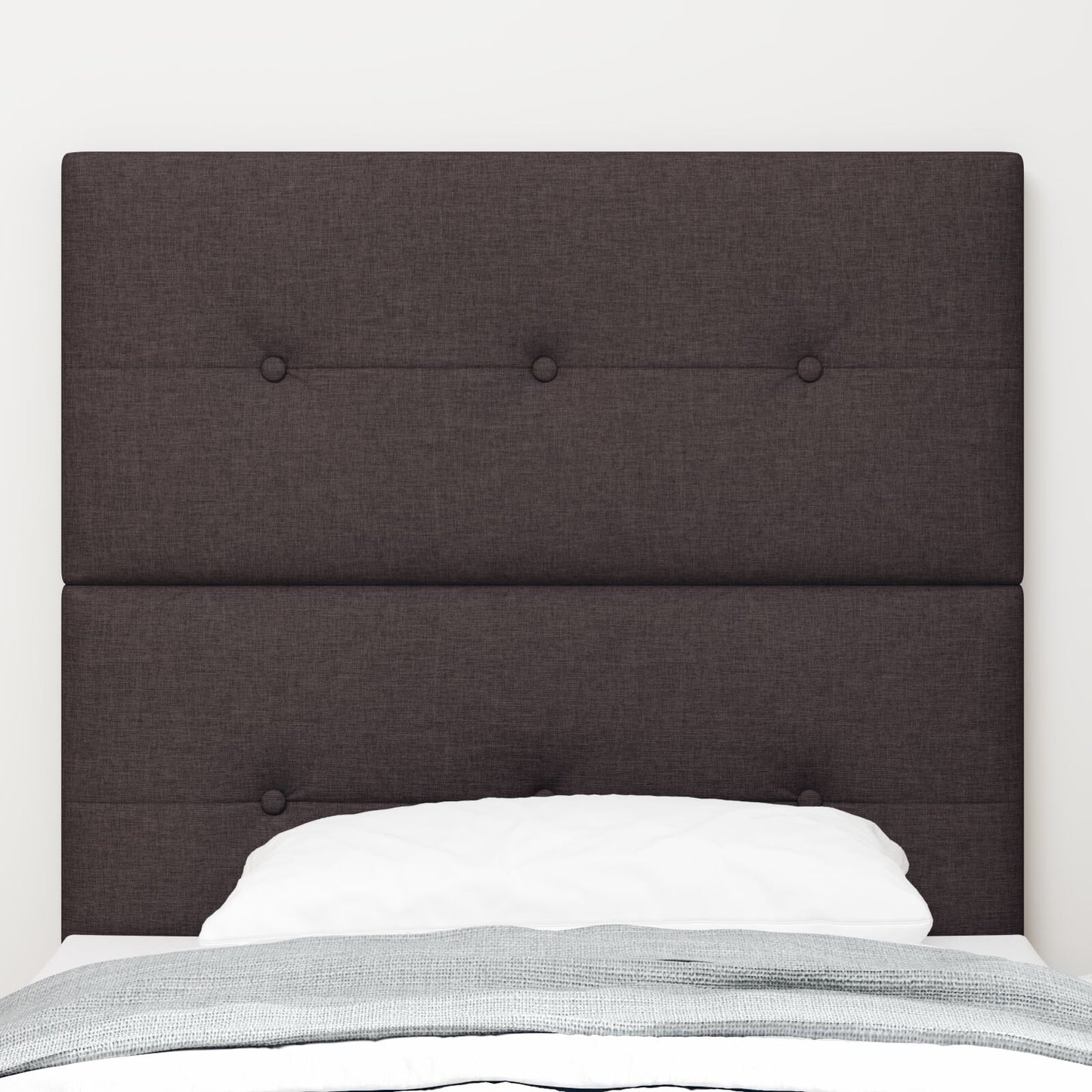 Testiera imbottita vidaXL marrone scuro 80 cm in tessuto