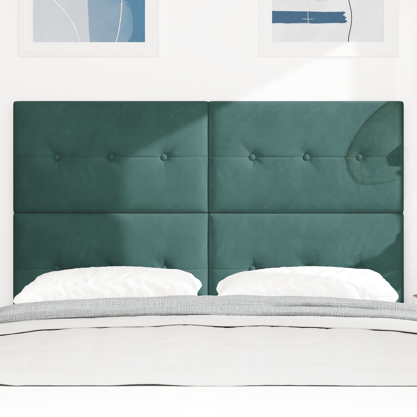 Testiera vidaXL Button Tufted Verde Scuro 160 cm Velluto