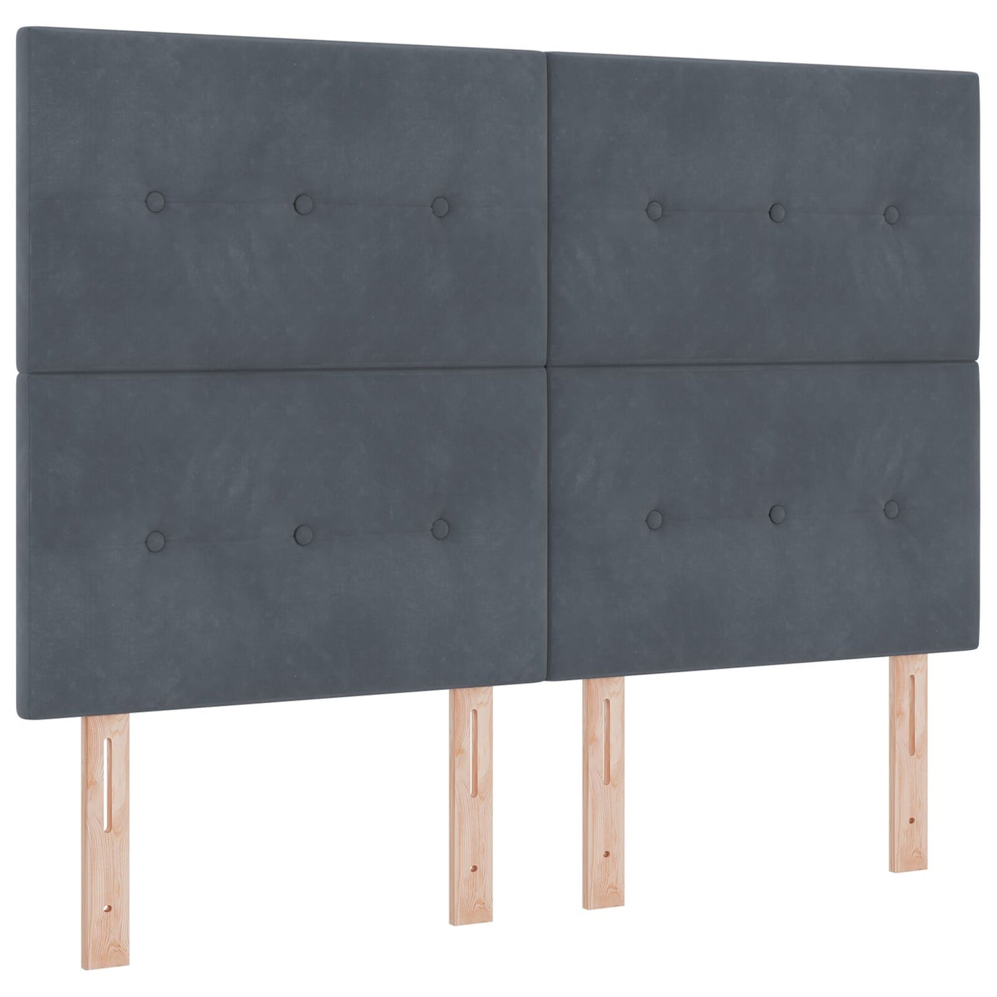 Testiera vidaXL con bottoni imbottiti grigio scuro 140 cm in velluto